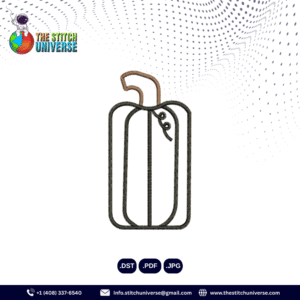 Pumpkin Outline Embroidery Design – Stylized Fall & Halloween